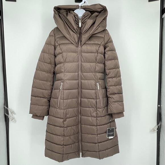 Laundry by Shelli Segal Quilted Pillow Collar Puffer Coat in Taupe Size Med - Picture 16 of 16